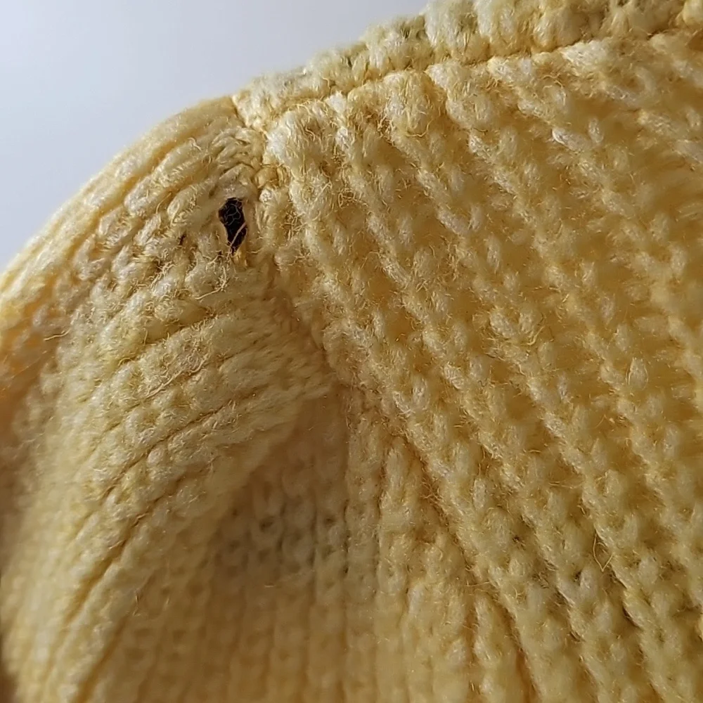 Yellow V-Neck Button Cardigan Sweater - Picture 8 of 16